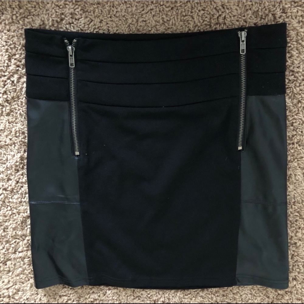 Black leather skirt